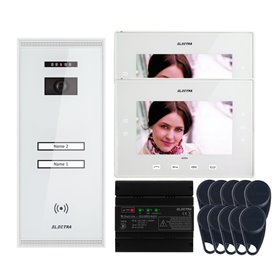 Videointerfon Electra Extra 7” pentru 2 familii montaj aparent - alb