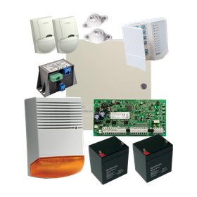 Kit alarma la efractie DSC cu sirena exterioara KIT1616EXT-BS1