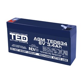 BATERIE AGM TED634F1 6V 3.4Ah F1