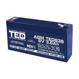 BATERIE AGM TED636F1 6V 3.6Ah