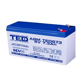 BATERIE AGM TED673F1 6V 7.3Ah