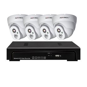 Sistem supraveghere video IP PoE 4 camere dome 1080P Aevision