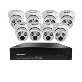 Sistem supraveghere video IP 8 camere dome 30m 1080P Aevision
