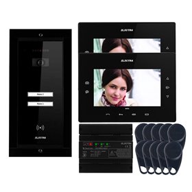 Videointerfon Electra Extra 7” pentru 2 familii montaj incastrat - negru