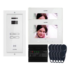 Videointerfon Electra Extra 7” pentru 2 familii montaj incastrat - alb